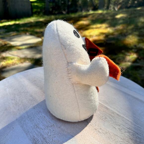 Halloween Smiling Ghost With Boo Banner Weighted Bottom Decoration Doorstop New - Picture 8 of 13